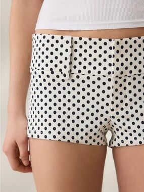 Urban Outfitters Polka Dot Micro Shorts - White & Black